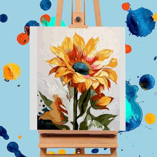 Paint by Numbers Kit for Adults, Sunflower DIY Acrylic Canvas Painting Set - Image 4