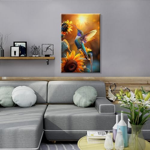 JOOZ Paint by Numbers Kit for Adults with Frame, Hummingbird Paint by Number with Easel, DIY Hummingbird Oil Painting by Numbers, Adult Paint by Number Kits Framed Canvas for Wall Decor 8x12 Inch - Image 5