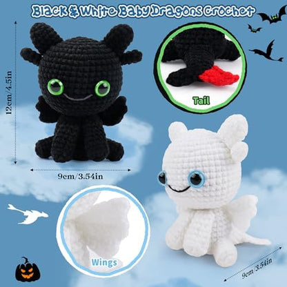 2PCS Dragons Crochet Kit for Beginners Crochet Starter Kit for Adults - Image 3