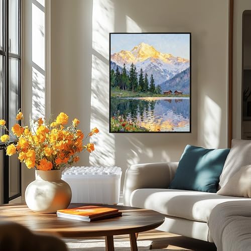 NKVNKV Paint by Numbers Kit for Adults Beginners, Mountain Adult Paint by Numbers on 20" Lx16 W Canvas for Painting Kits for Adults in Colorful Box，for Gift Home Wall Decor Without Frame (Mountain) - Image 7