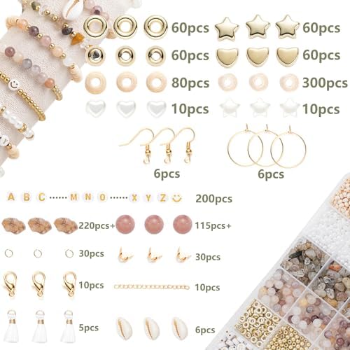 Xylise Jewelry Making Supplies Kit Natural Stone Beads for Irregular Natural Stone with for DIY Craft Bracelet Necklace Earrings for Adults(Light Purple) - Image 2