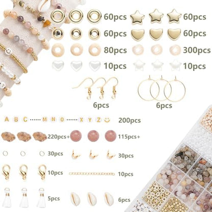 Xylise Jewelry Making Supplies Kit Natural Stone Beads for Irregular Natural Stone with for DIY Craft Bracelet Necklace Earrings for Adults(Light Purple) - Image 2