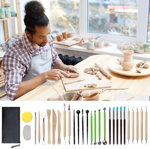 Leyclub 29 PCS Clay Tool, Clay Sculpting Tools Kit, Pottery Tools Can be Used for Stippling, Carving, Molding, and Shaping Clay Crafts, for Beginners, Hobbyists, Artists - Image 4