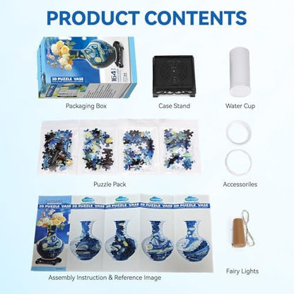 YunSheCSBS 3D Puzzle Vase for Adults with 164 Plastic Pieces, Adult Crafts - Image 4