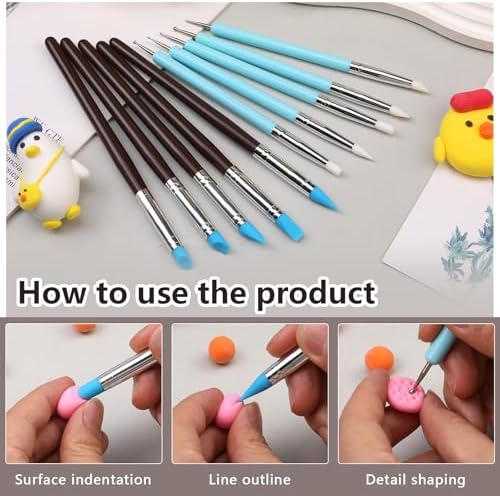 10 Pcs Silicone Clay Tools, Silicone Sculpting Tools, Polymer Clay Tools - Image 4