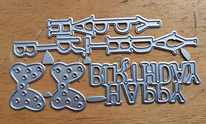 Letter Happy Birthday Thank You Mr&Mrs Best Wishes Happy Anniversary Heart Metal Cutting Dies Stencil DIY Scrapbooking Embossing Tool DIY Paper Cards Album Decoration (Happy Birthday) - Image 5