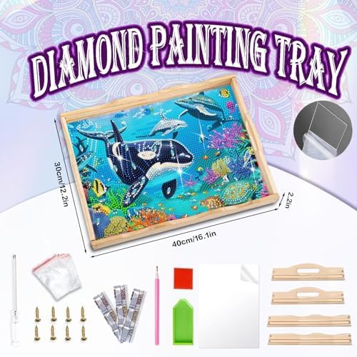 EWJRNSF Diamond Art Kits for Adults Wooden Serving Trays with Handles - Image 2