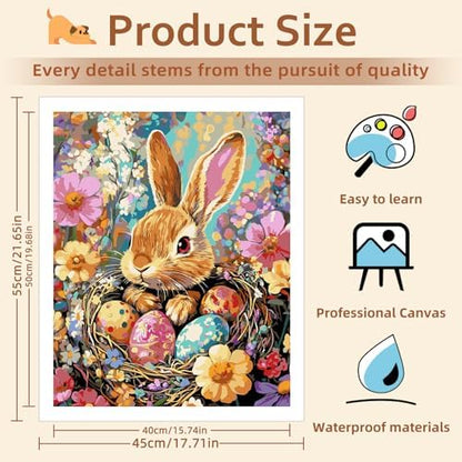 Reivworl Easter Paint by Numbers Kit for Adults Beginner 16×20 inch - Image 4