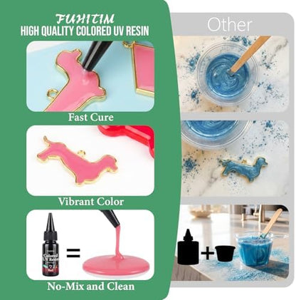 All-Inclusive Keychain Making Kit, 12-Color UV Resin,DIY Craft Decor - Image 5