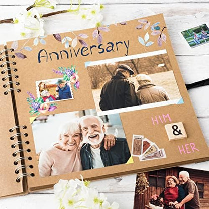 10 x 10 Inches Scrapbook Album For 4 x 6, 8 x 10 Pictures, 70 Pages, Brown - Image 7