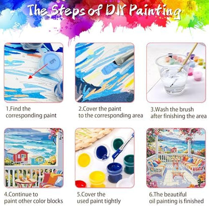 ZTOTZ Paint by Numbers with Landscape Flower Paint by Numbers Kit for Adults Beginner - Image 6