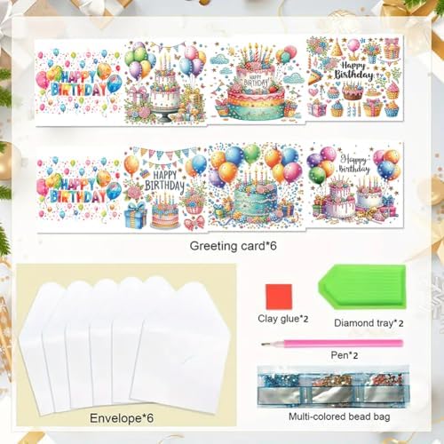 Diamond Art Greeting Cards Kit,Diamond Art Cards Special Shaped Diamond Painting Greeting Card Arts Crafts for Christmas Birthday Thanksgiving Day Holiday(B) (Style A) - Image 7