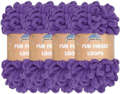 JubileeYarn Fun Finger Loops Yarn - Ultra Violet - 4 Skeins by BambooMN