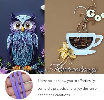 Acoeitl Quilling Paper Strips 240 Strips Dark Purple Paper Quilling Set Width 5mm Length 53cm Quilling Supplies DIY Quilling Paper Quilling Art Strip for Crafts (2 Pack) - Image 5