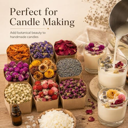 Sukh Dried Herbs Kit - Dried Botanicals Bulk,9 Bags Natural Dry Flowers and Herbs for Soap,Candle,Perfume,Bath Bombs,Resin Jewelry Making Supplies,Fragrance Sachet DIY and Witchcraft - Image 4