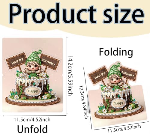 6PCS Diamond Art Painting Greeting Cards Kit, Birthday Themed DIY Card Making Set with Crystals and Envelopes, Creative Craft for Adults, Fun Party Activity and Personalized Gift - Image 2
