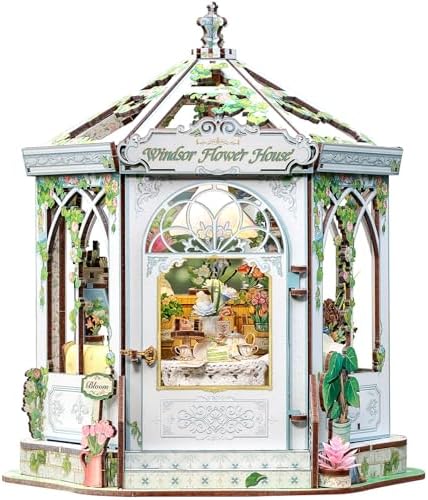 CUTEBEE DIY Miniature House Kit for Adults, Flower House Book Nook by CUTEBEE