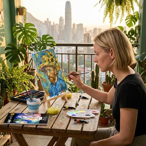 Nicpro 92PCS Acrylic Paint Canvas Set for Adults with 48 Paint for Artist - Image 2