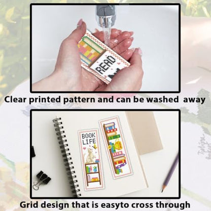 ACRNIGHEET 6PCS Cross Stitch Bookmark Kit for Beginner Bookshelves Stamped Cross Stitch Kits for Adults DIY Embroidery Bookmark Kits Crossstitch Kits Adult with Instructions Hand Craft Gift 11CT - Image 3
