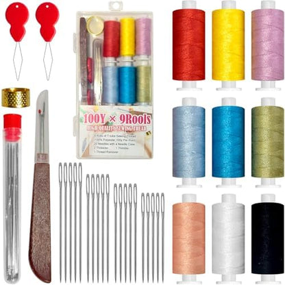 40pcs Sewing Kit with Case Portable Sewing Supplies for Home Traveler, Adults, Beginner, Emergency,Contains Thread, Needles by QCZKB