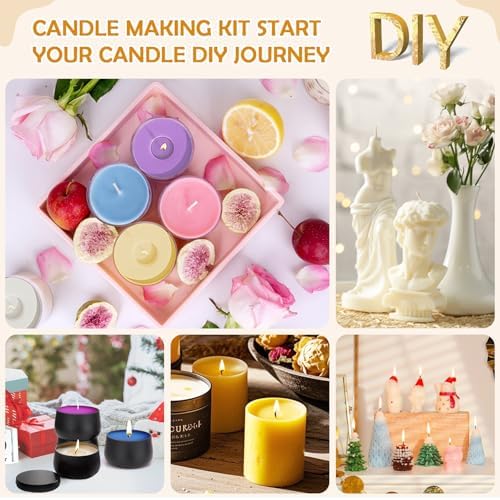 KIYTARBOO Candle Making Kit with Wax Melter, DIY Soy Candles Making Supplies for Adults and Beginners, Complete Jar Candle Kit for Starter, Perfect as Home Decoration Party Gift - Image 6