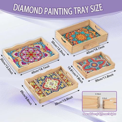 EWJRNSF Diamond Art Kits for Adults Wooden Serving Trays with Handles - Image 2