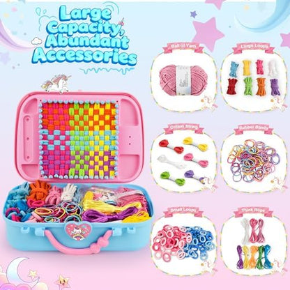 6-in-1 Friendship Bracelet Making Kit,Weaving Loom Kit Toys, 500+ Pcs Craft Kits For Kids,A multi-functional Weaving loom that can be used to make Bracelet, potholder, pendants, bags, hats and scarves - Image 6