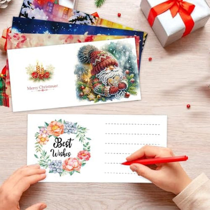 LSQFS 6 Pack Diamond Art Kits for Adults, Gnome Christmas Diamond Art Cards - Image 6