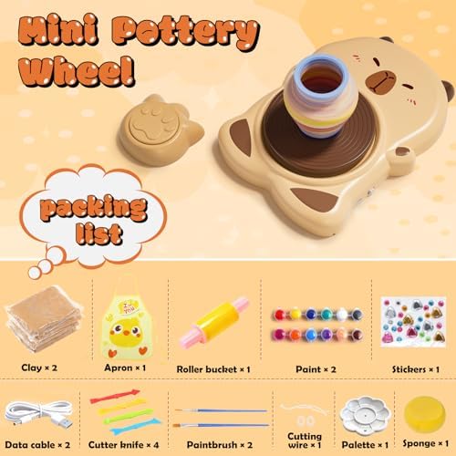 Capybaras Pottery Wheel Kit for Kids with foot pedal for kids ages 6-12 - Image 2