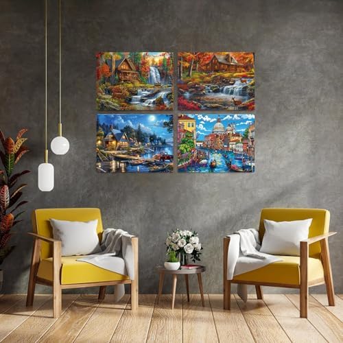 DOTSOPS 4 Pcs Landscape City Diamond Painting Kits Art Adults Painting Kit - Image 6