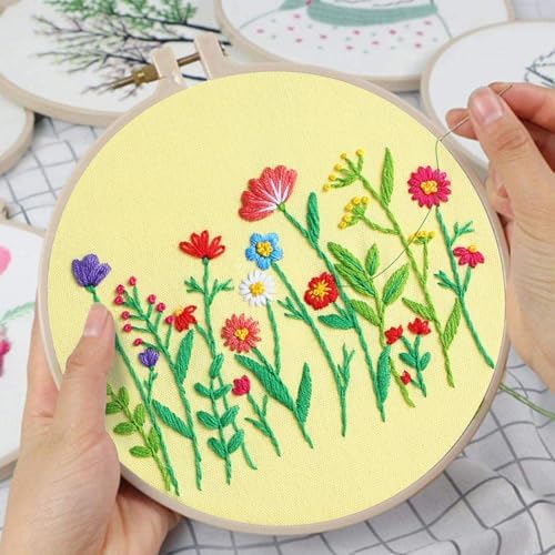 Louise Maelys 3 Set Floral Embroidery Kit, Botanical DIY Craft Collection - Image 5