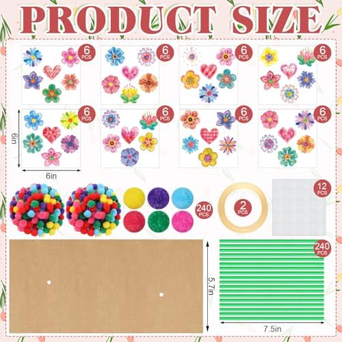Motipuns 48 Set Graduation DIY Paper Crafts Flower Bouquet Craft Kit Bouquets Make Your Own Tulip Thankful Gifts for 2026 End of Year Last Day of School Gifts Home Classroom Activities - Image 3
