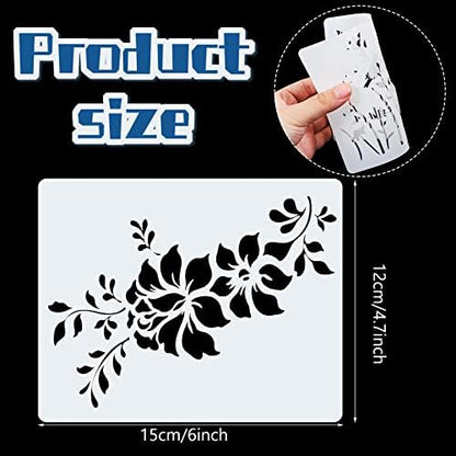 Marspark 20 Pcs Wildflower Stencils, Rectangular Style, 6 x 4.7 Inch - Image 2