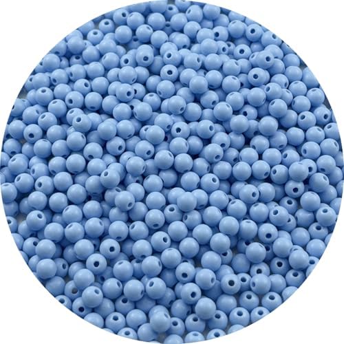 700pcs Acrylic Round Beads for Crafts 6mm Resin Candy Color Spacer Beads with Hole for Jewelry Making Sewing Crafts Decoration Necklaces Bracelets Earrings Supplies(Blue) by Unknown