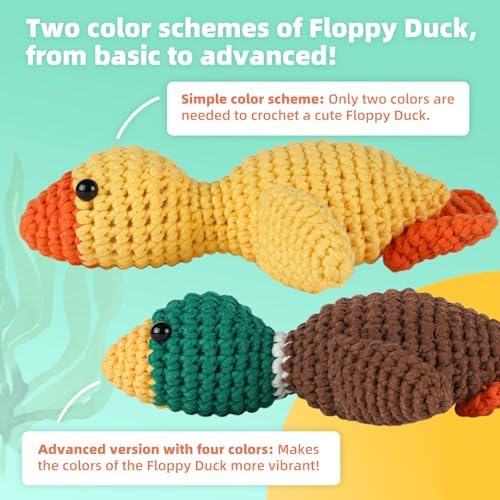 MOREJMTT Crochet Kit for Beginners, Learn to Crochet, Include Easy Knitting Soft Yarn, Step-by-Step Video Tutorial, Hook, Holiday Birthday Gift for Adults(2 Pack Ducks) - Image 7