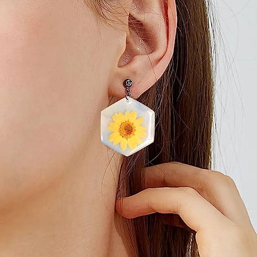 Attuslla 11 PCS Resin Earring Molds Silicone Jewelry Earring Molds Epoxy Resin Molds DIY Craft with Ear Hooks, Jump Rings for DIY Women Earrings, Pendants, Rings, Jewelry Craft Supplies - Image 7