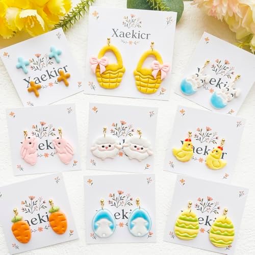 Easter Polymer Clay Cutters Set - 13pcs Sharp & Durable Bunny, Chick, Egg & Basket Shapes for DIY Earring Jewelry Making, Soft Clay Crafts & Spring Holiday Supplies - Image 5
