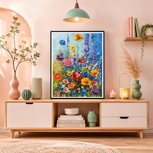 NXIKYO Wild Flowers Paint by Numbers Kit for Adults Beginner, Colorful Adult Paint by Number Kits on Canvas, DIY Acrylic Oil Easy Painting by Numbers for Home Wall Decor 16 X 20 inch (Without Frame) - Image 7