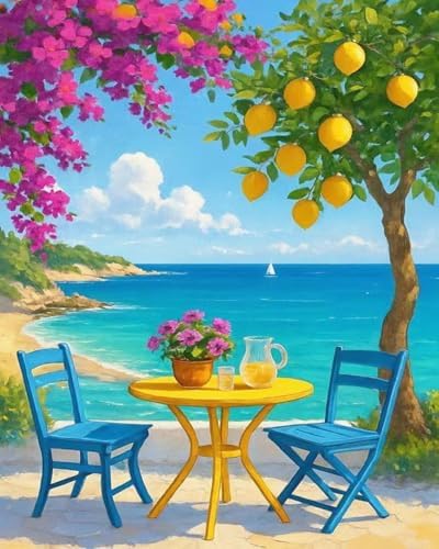 ZRIZQ Landscapes Paint by Numbers Kit for Adults Beginner,Lemon Tree,16x20 by ZRIZQ