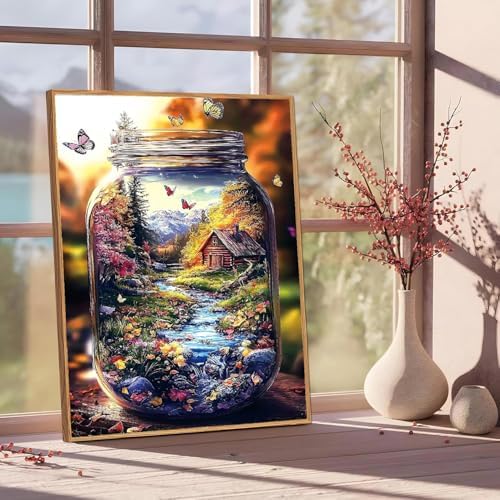 Butterflies Paint by Numbers Kit for Adults Framed Canvas, Frameworkless - Image 2