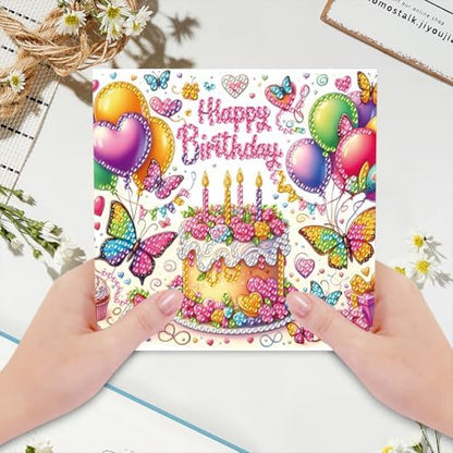 6PCS Diamond Art Painting Greeting Cards Kit, Birthday Themed DIY Card Making Set with Crystals and Envelopes, Creative Craft for Adults, Fun Party Activity and Personalized Gift - Image 6