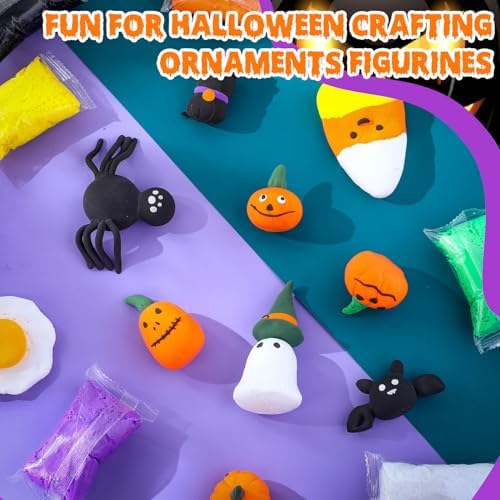 WinnerWhy 72 Pcs Air Dry Clay Bulk 38 oz Air Dry Modeling Clay Soft DIY Ultra Light Modeling Clays Magic Foam Crafts for Sculpting Kids Gifts Party School Supplies for Crafts Artistic(Halloween Color) - Image 4
