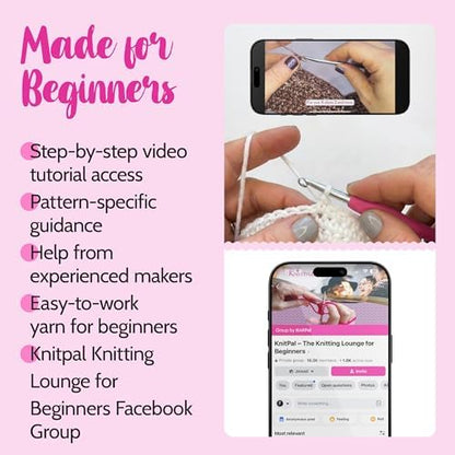 KnitPal Weekend Wrap Scarf Crochet Kit for Beginners (Pearl White) - Image 5