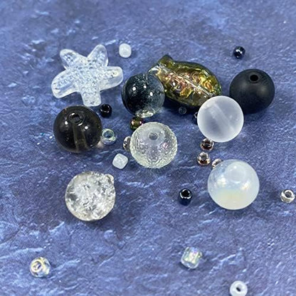 Assorted Glass Resin Beads Multi Size Colors Smooth Cracked Gravel Millet Spacer Beads for Bracelets Necklace Earring DIY Jewelry Making Craft(Moon Shadow White Series) - Image 3