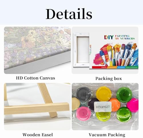 HeeBenor Framed Paint by Numbers Kit for Adults, Flowers, 8x12 Inch - Image 5