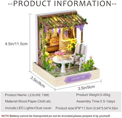 CUTEROOM DIY Doll Room Miniature Furniture Wooden House Kit-Lesure Time - Image 2