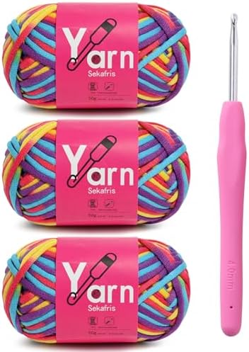 Beginner Yarn for Crocheting Cotton Crochet Yarn #4 A10 by Sekafris