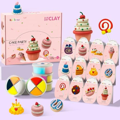ARTPAR Air Dry Clay Kit,12 Desserts Modeling Magic Clay for Kids Craft Kit by ARTPARencourageKidsexplorationartandcrafts