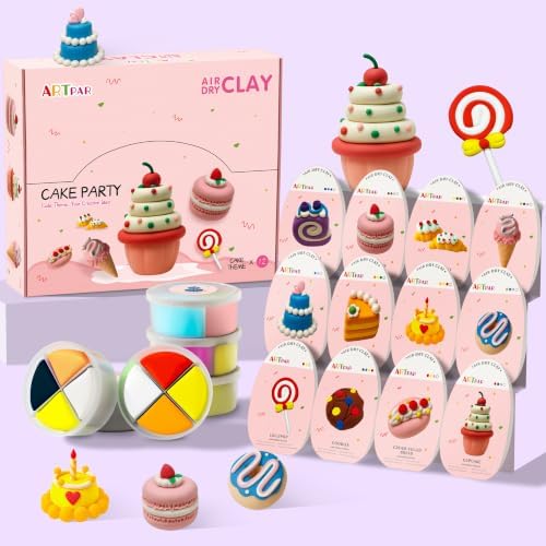 ARTPAR Air Dry Clay Kit,12 Desserts Modeling Magic Clay for Kids Craft Kit by ARTPARencourageKidsexplorationartandcrafts