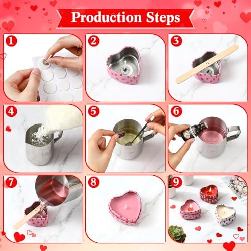VioraWhite Mother's Day Making Candle Kit Gift Set DIY Soy Wax Candle Kit Mother's Candles Making Supplies for with Essential Oils & Dried Flower for Mothers Day Adults Beginners Romantic Gift - Image 6